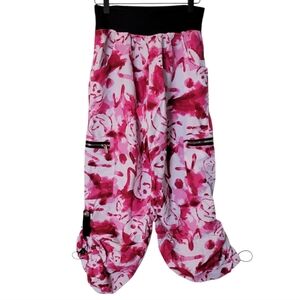 Womens Zumba Cargo‎ Pink Black White Workout Pants XL